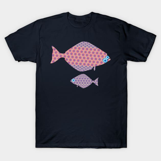 SALISH SEA FLOUNDER Mom and Baby Cute Undersea Ocean Fish - UnBlink Studio by Jackie Tahara T-Shirt by UnBlink Studio by Jackie Tahara